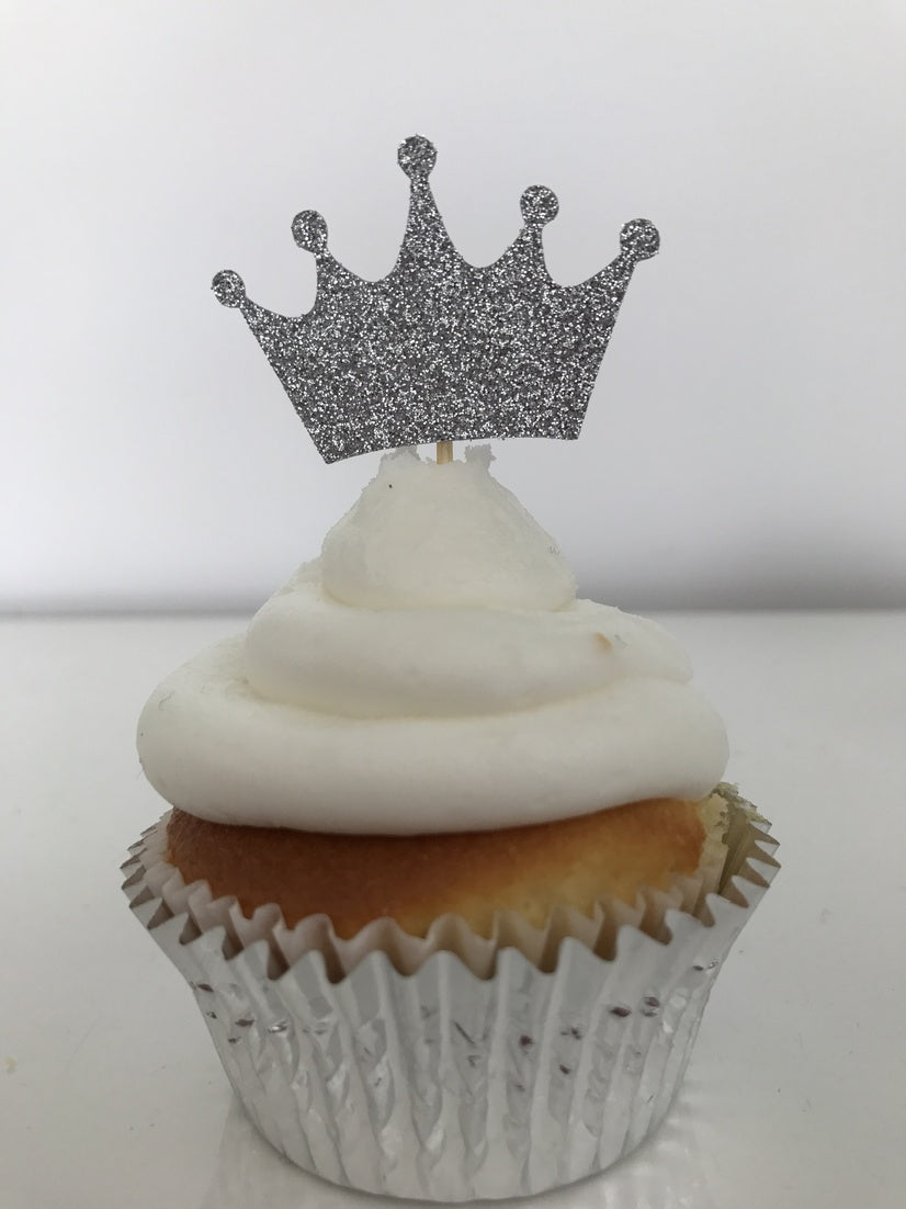 Glitter Crown Cupcake Toppers