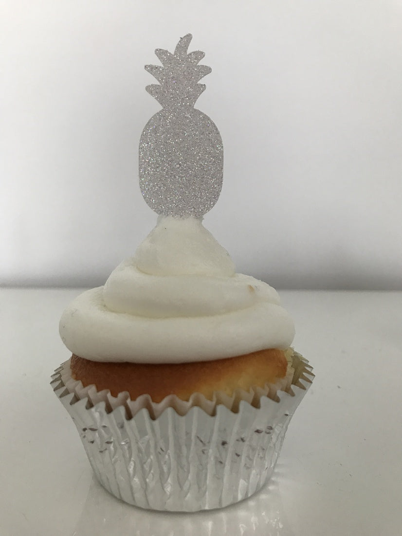 Glitter Pineapple Cupcake Toppers