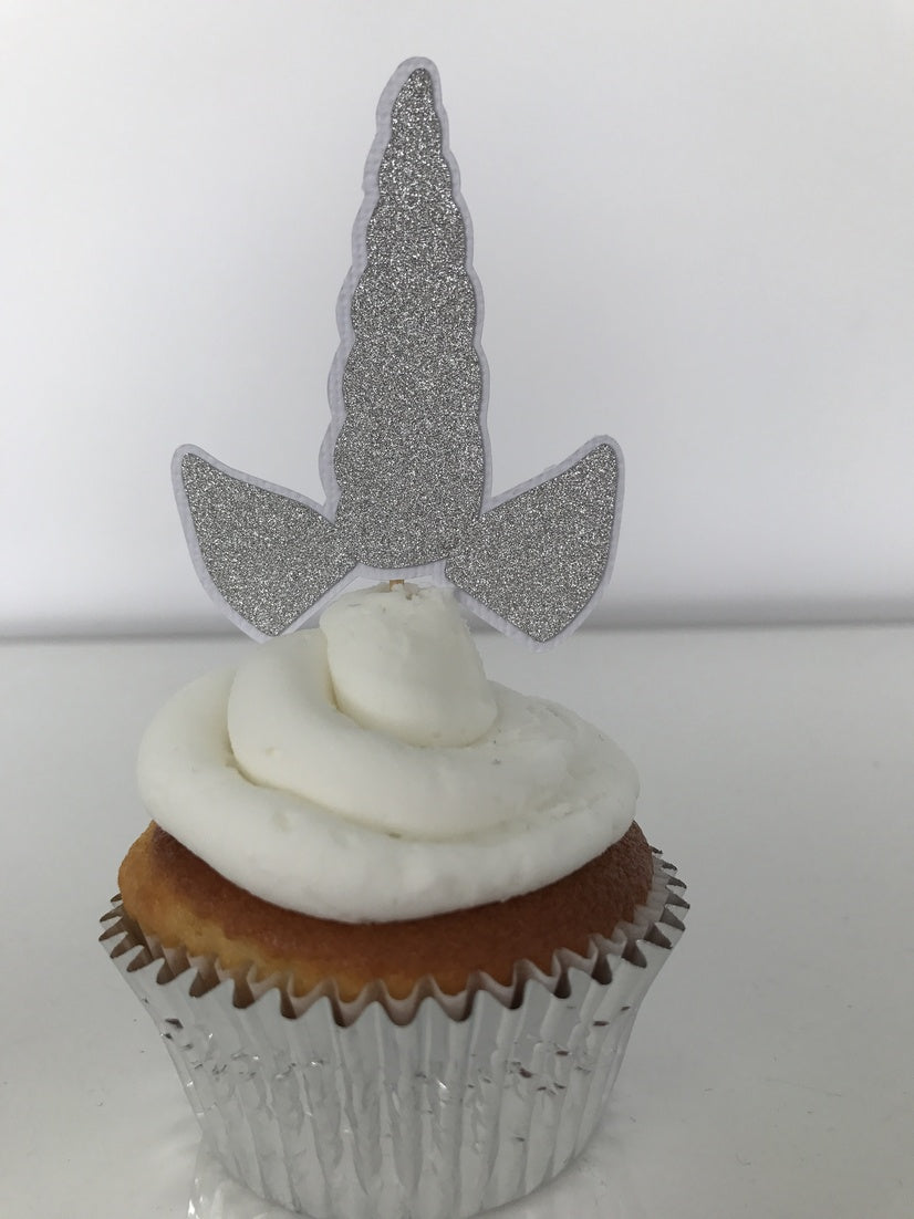 Glitter Unicorn Ears Cupcake Toppers