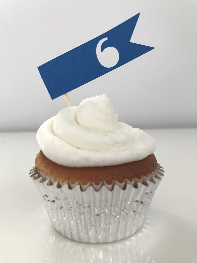 Banner Numbers Cupcake Toppers