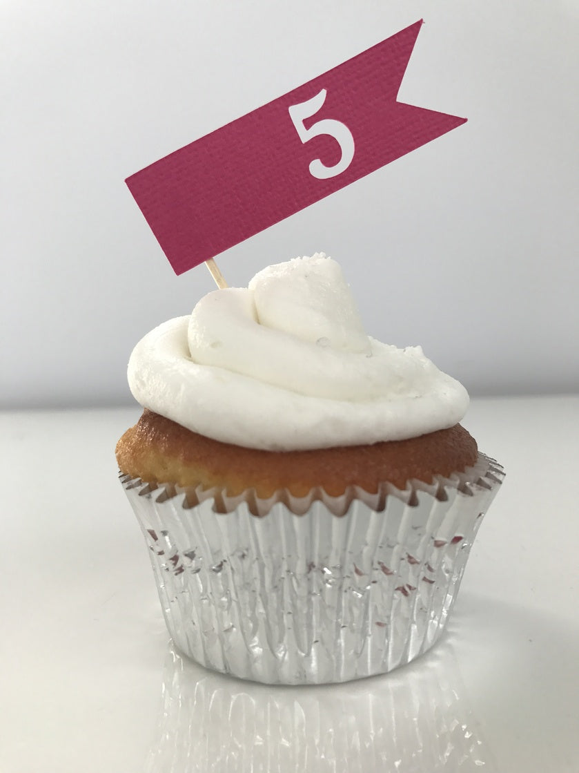 Banner Numbers Cupcake Toppers