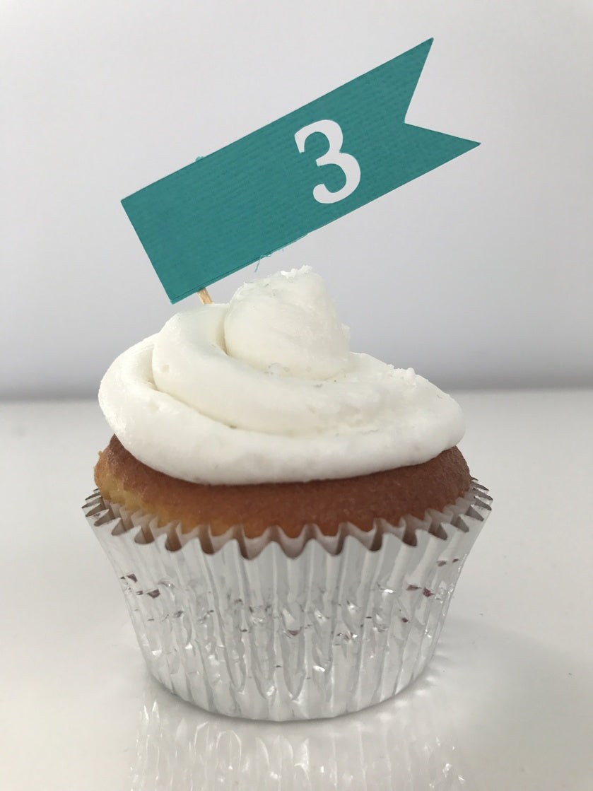 Banner Numbers Cupcake Toppers