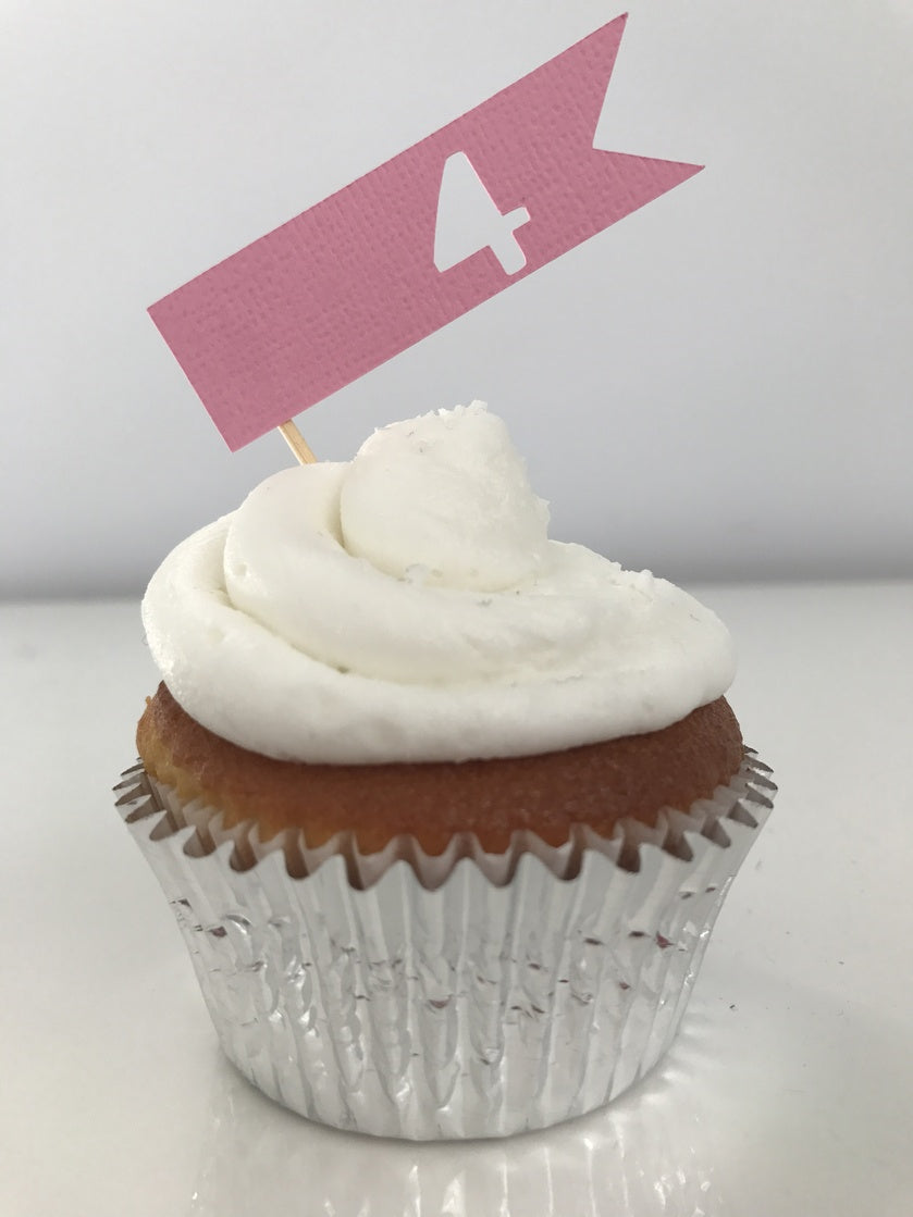 Banner Numbers Cupcake Toppers