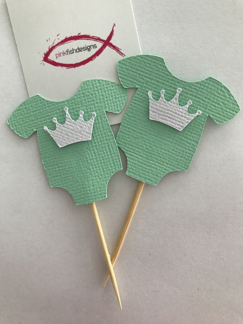 Crown Baby Shower Cupcake Toppers