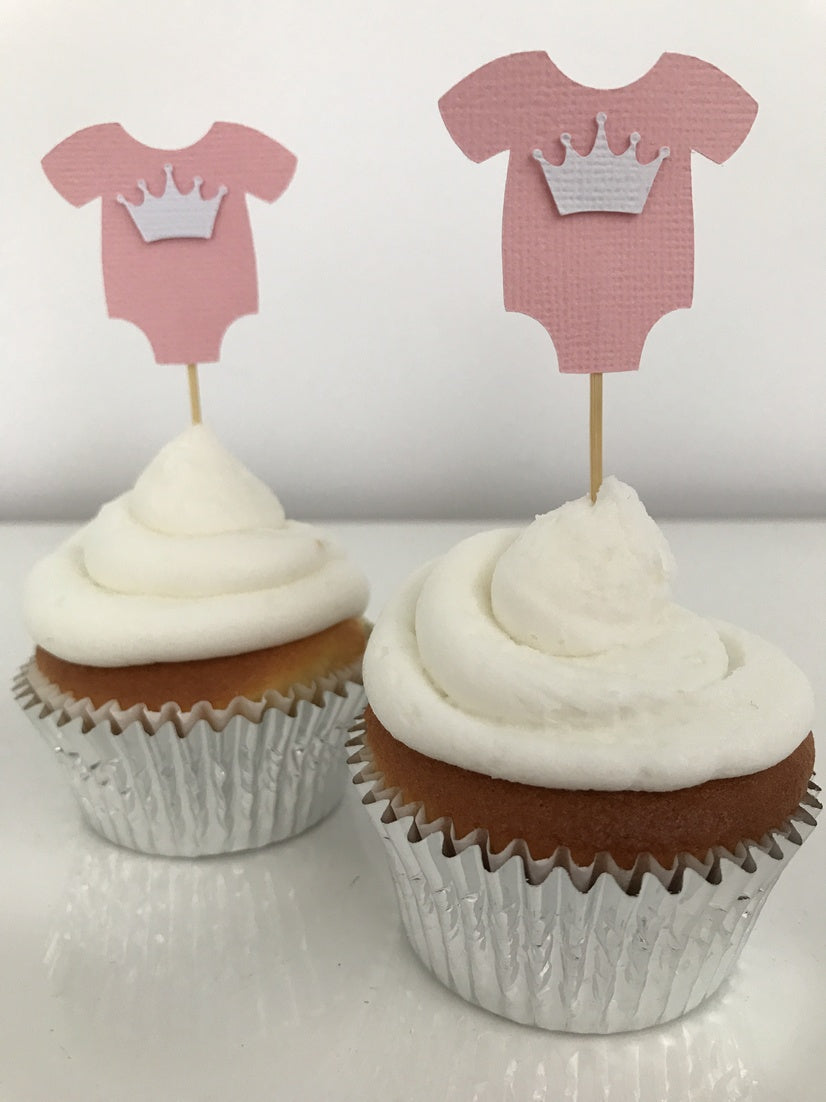 Crown Baby Shower Cupcake Toppers
