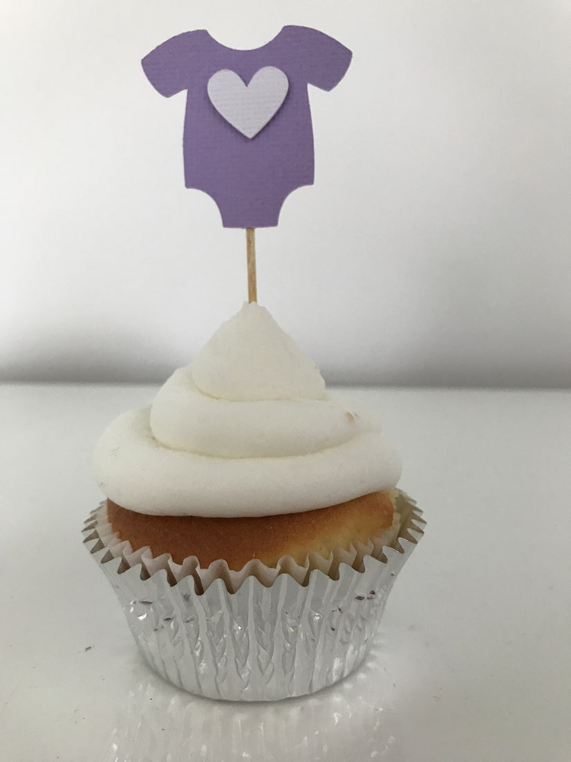 Heart Baby Shower Cupcake Toppers