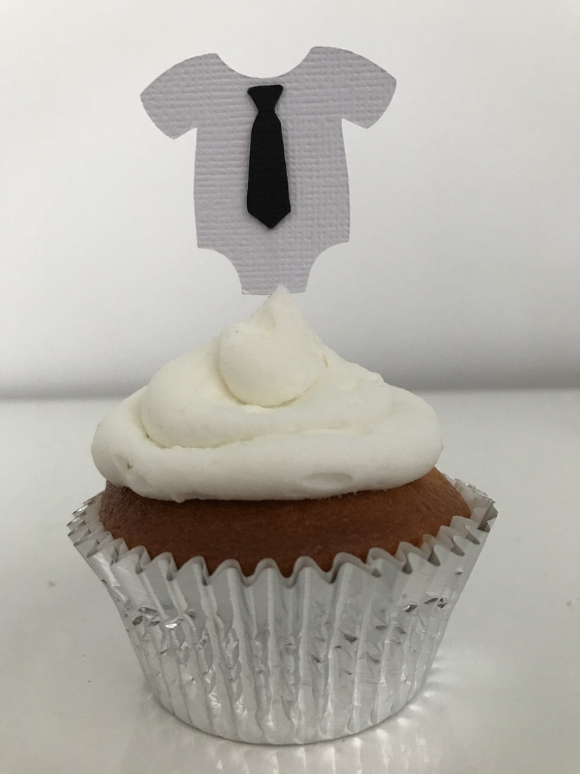 Tie Baby Shower Cupcake Toppers