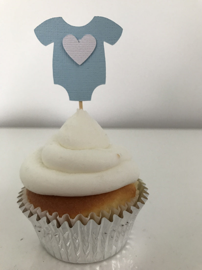 Heart Baby Shower Cupcake Toppers