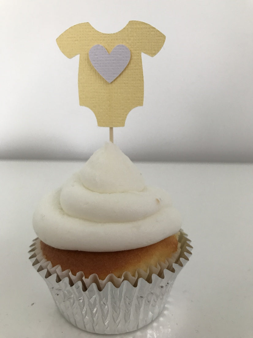 Heart Baby Shower Cupcake Toppers