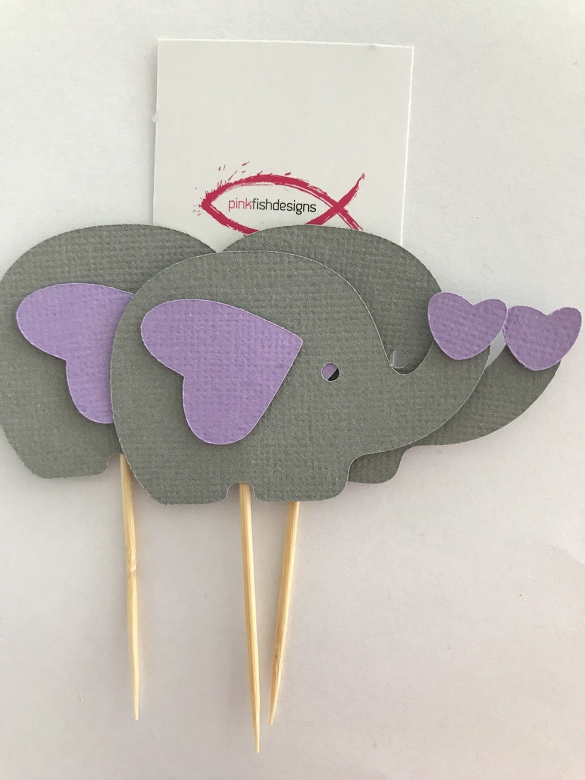 Elephant Baby Shower Cupcake Toppers