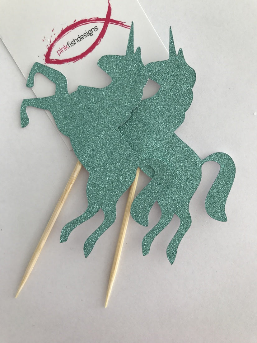 Glitter Unicorn Cupcake Toppers