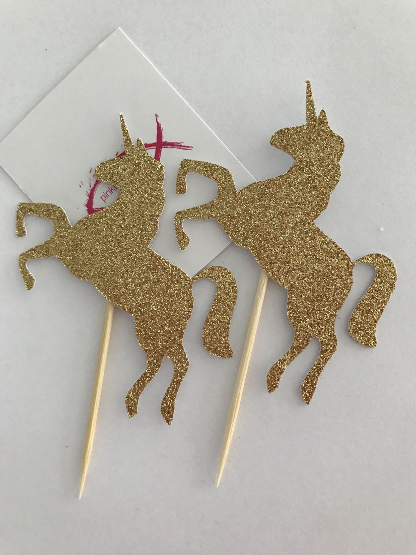 Glitter Unicorn Cupcake Toppers