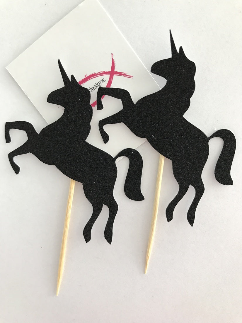 Glitter Unicorn Cupcake Toppers