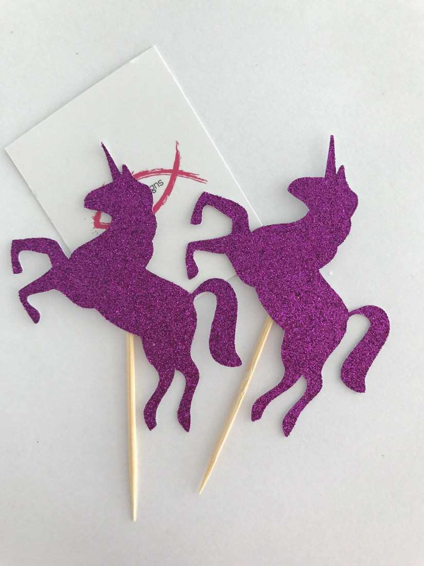 Glitter Unicorn Cupcake Toppers