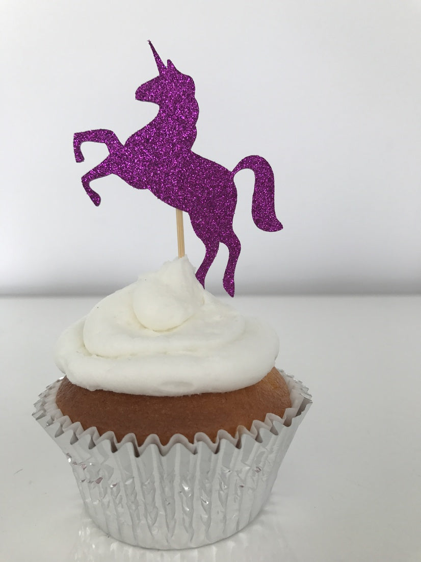 Glitter Unicorn Cupcake Toppers