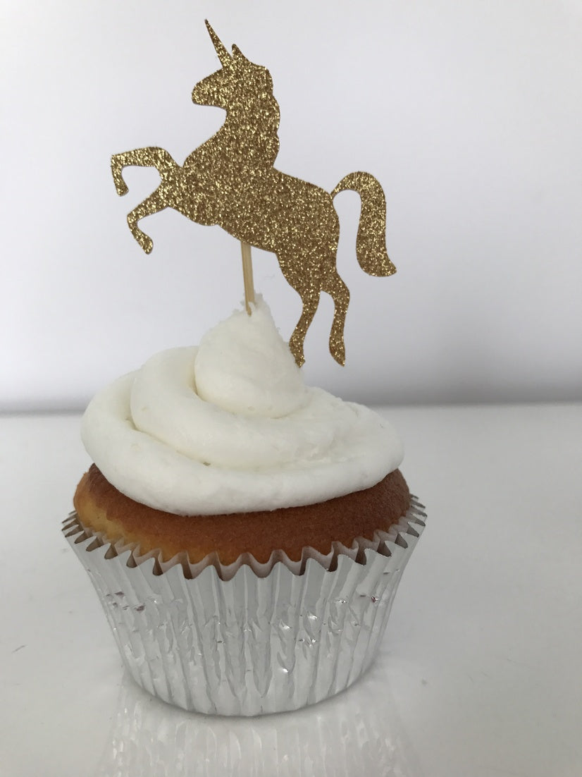 Glitter Unicorn Cupcake Toppers