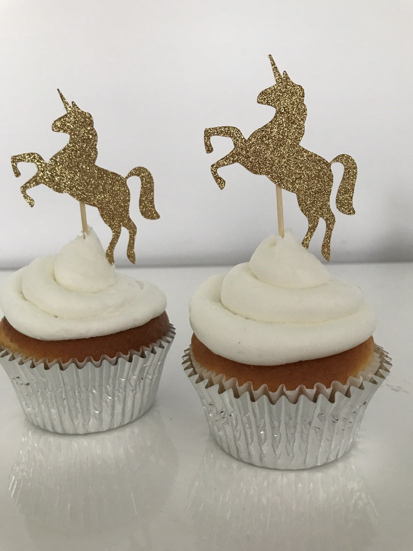 Glitter Unicorn Cupcake Toppers