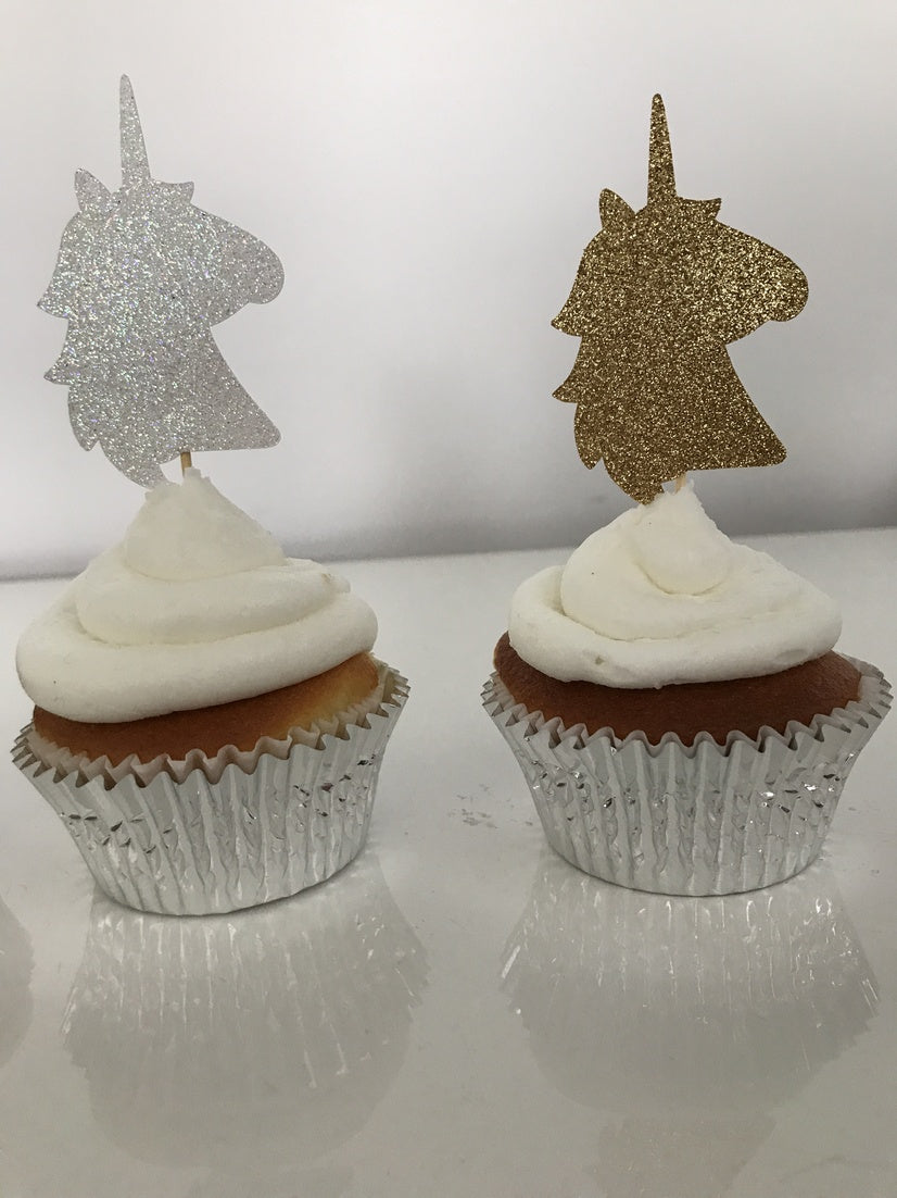 Glitter Big Unicorn Cupcake Toppers