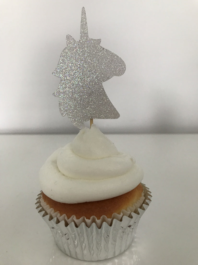 Glitter Big Unicorn Cupcake Toppers