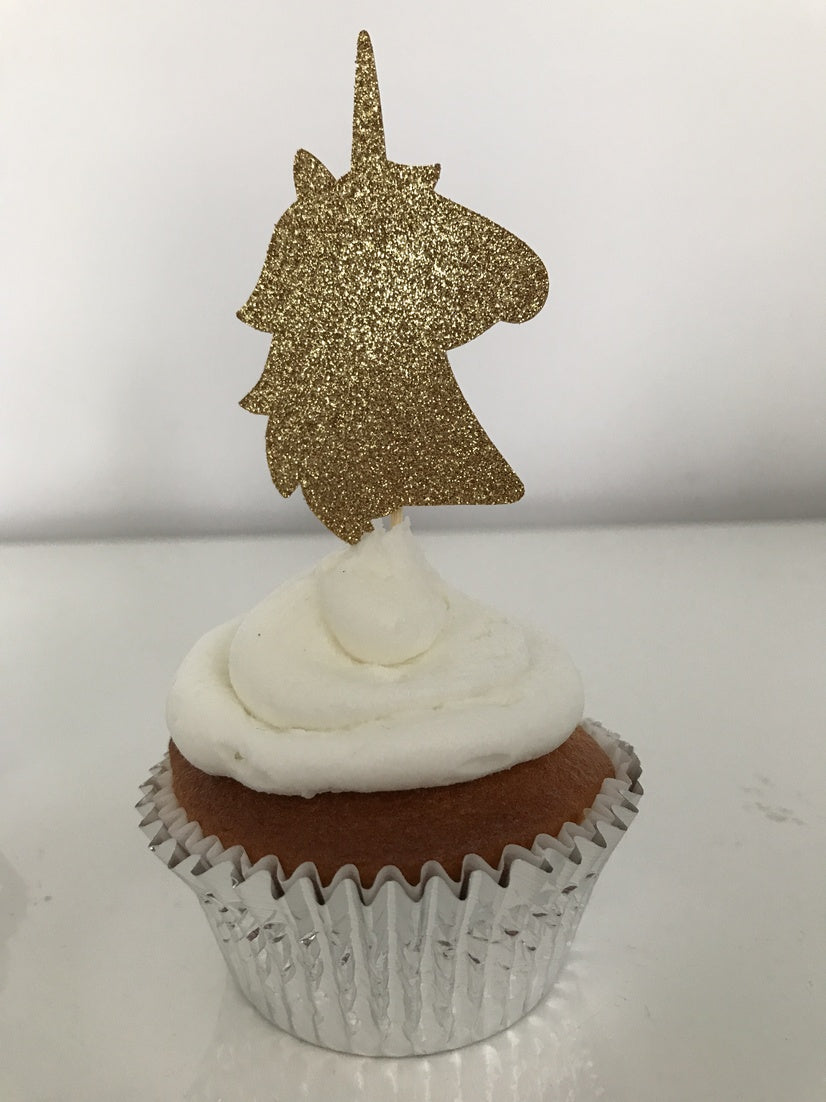 Glitter Big Unicorn Cupcake Toppers