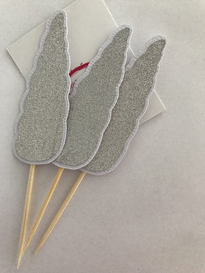 Glitter Unicorn Horn Cupcake Toppers