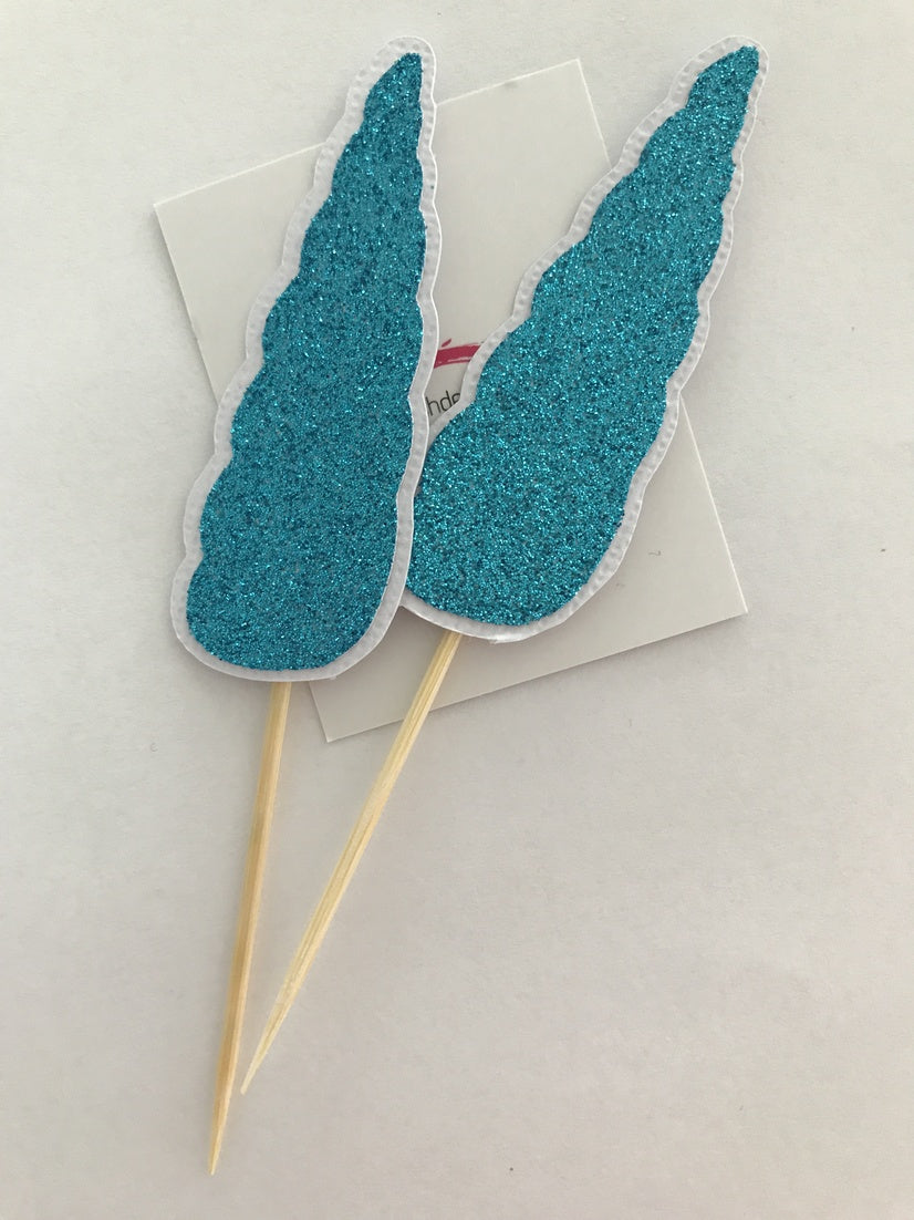 Glitter Unicorn Horn Cupcake Toppers