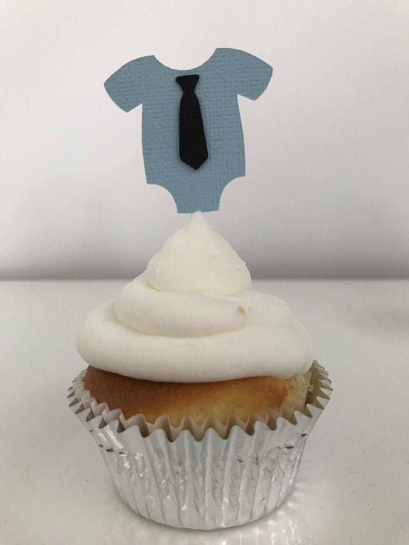Tie Baby Shower Cupcake Toppers