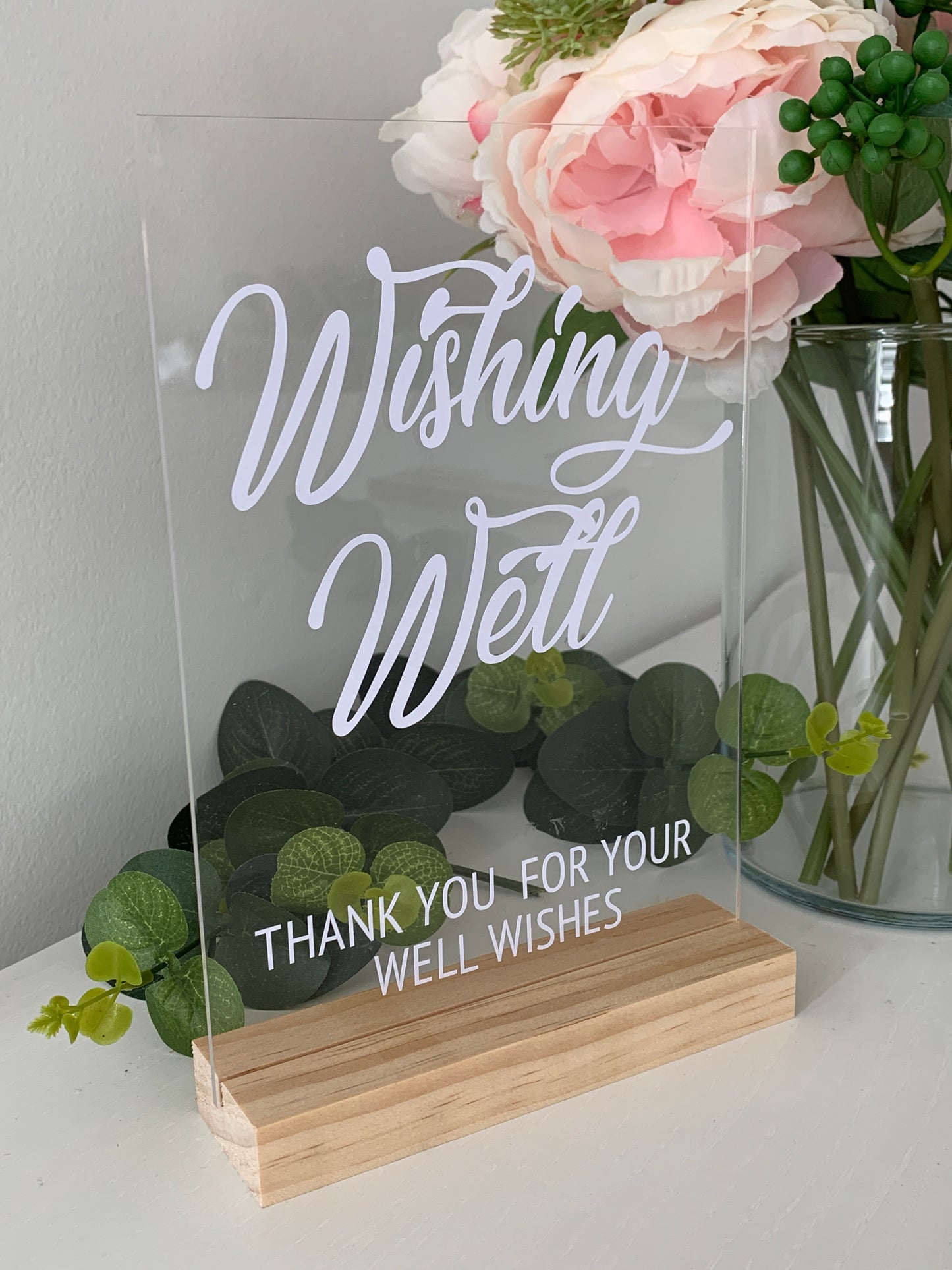 A4 Acrylic Wishing Well Sign and Base