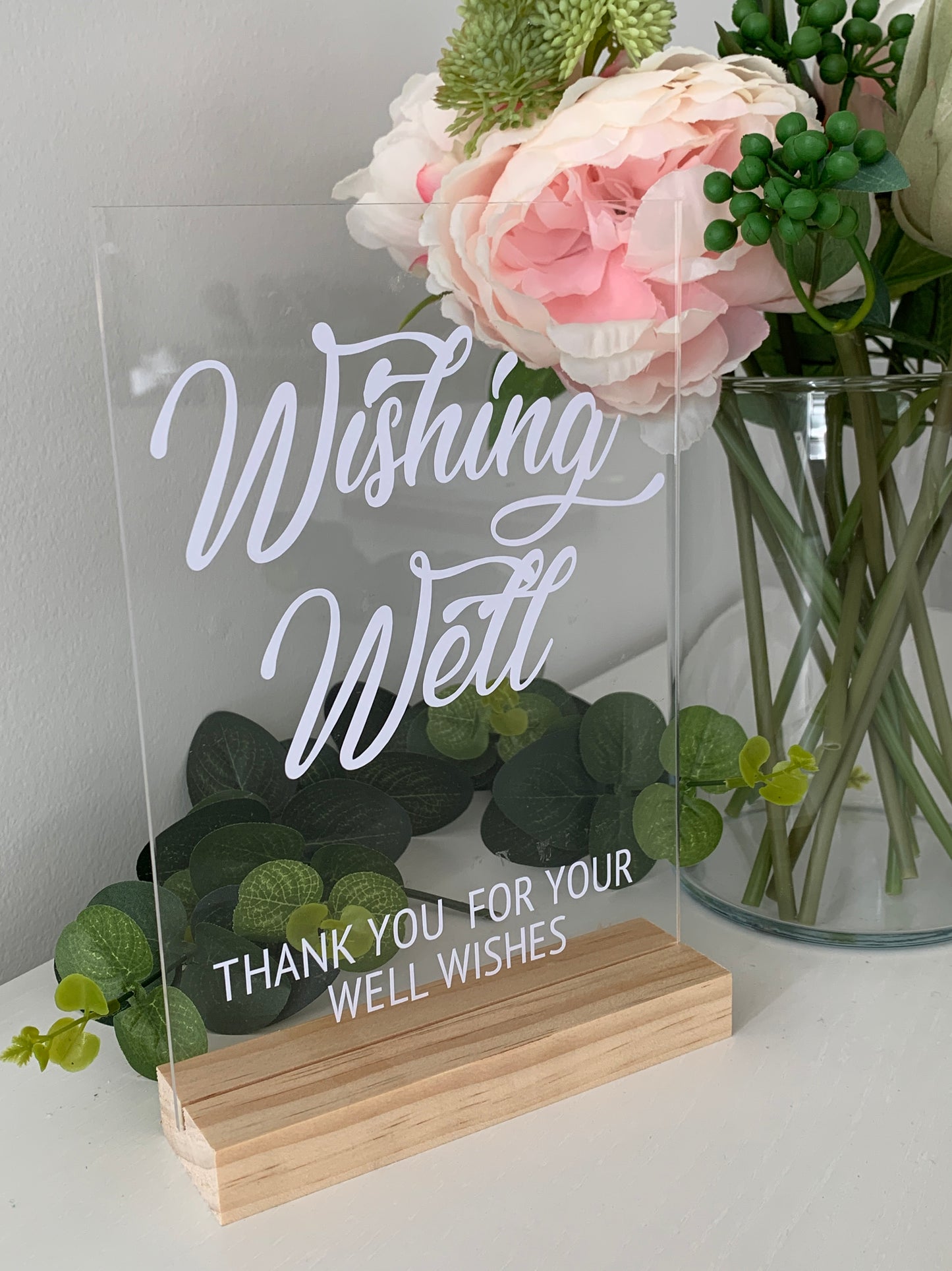 A5 Acrylic Wishing Well Sign and Base